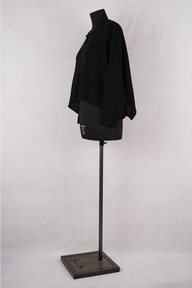 rundholz black label cardigan 1243727113 en coloris black chez abby maud de profil en pied