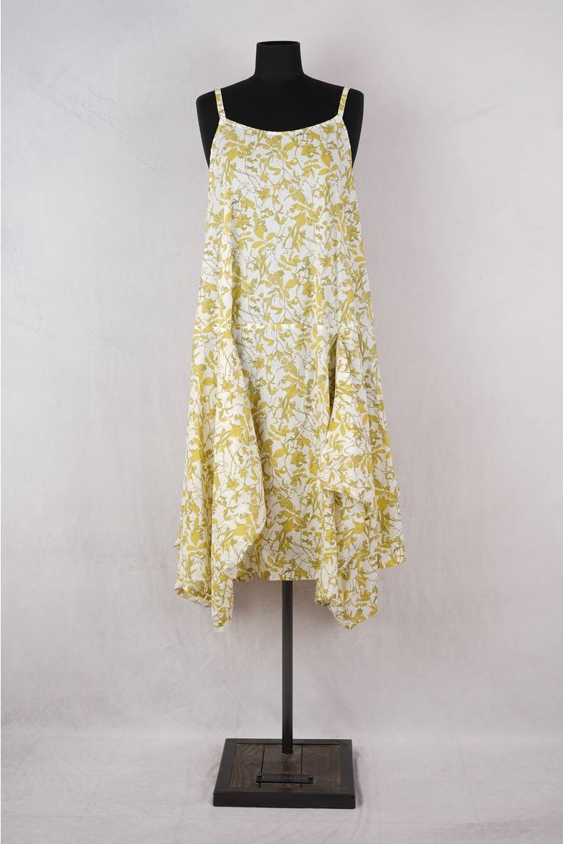 KRISTA LARSON <br> Robe Long Pinwheel Slip Lemon Print 6