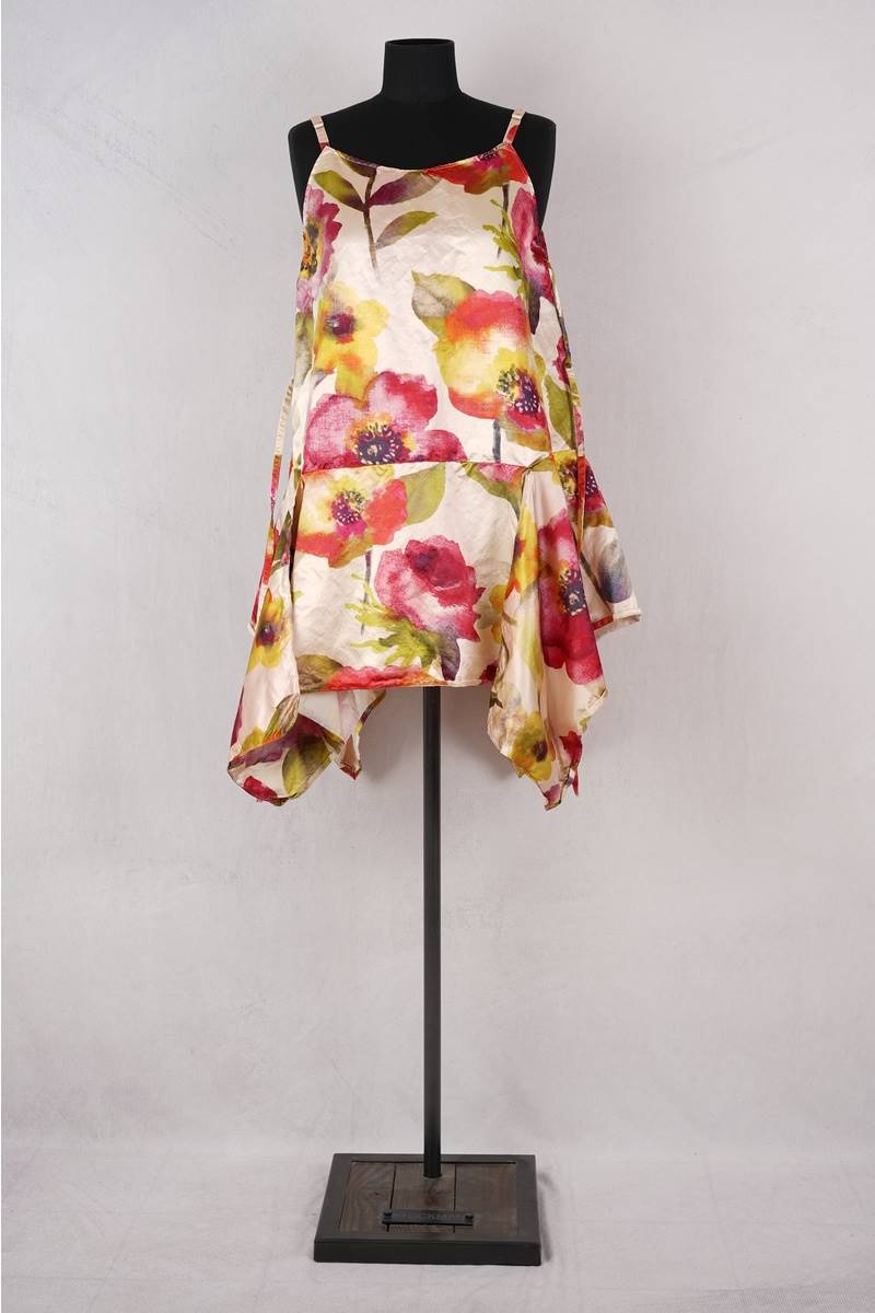 KRISTA LARSON <br> Robe Short Pinwheel Slip Printed Silk 7