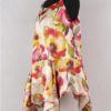 KRISTA LARSON <br> Robe Short Pinwheel Slip Printed Silk 14