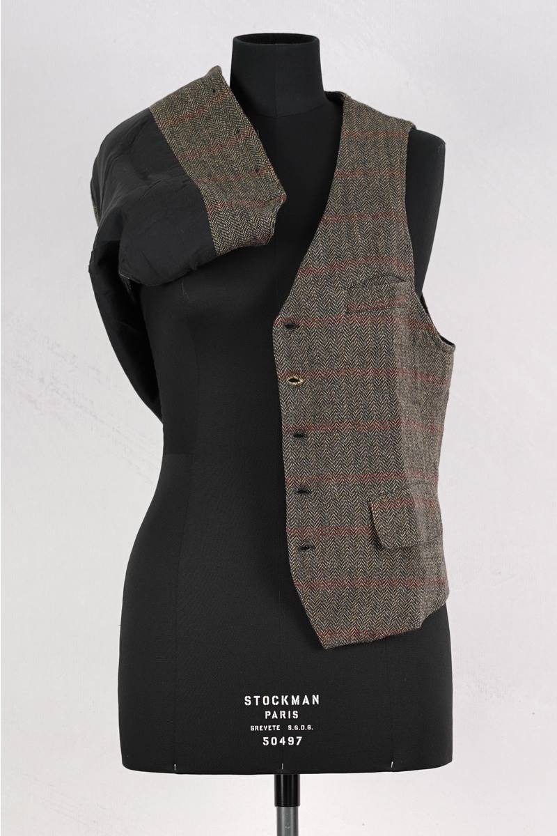ewa-i-walla-vest-10001-vilgot-herringbone-homme-abby-maud-face-doublure ewa i walla veste 10001 vilgot en coloris herringbone chez abby maud de face doublure