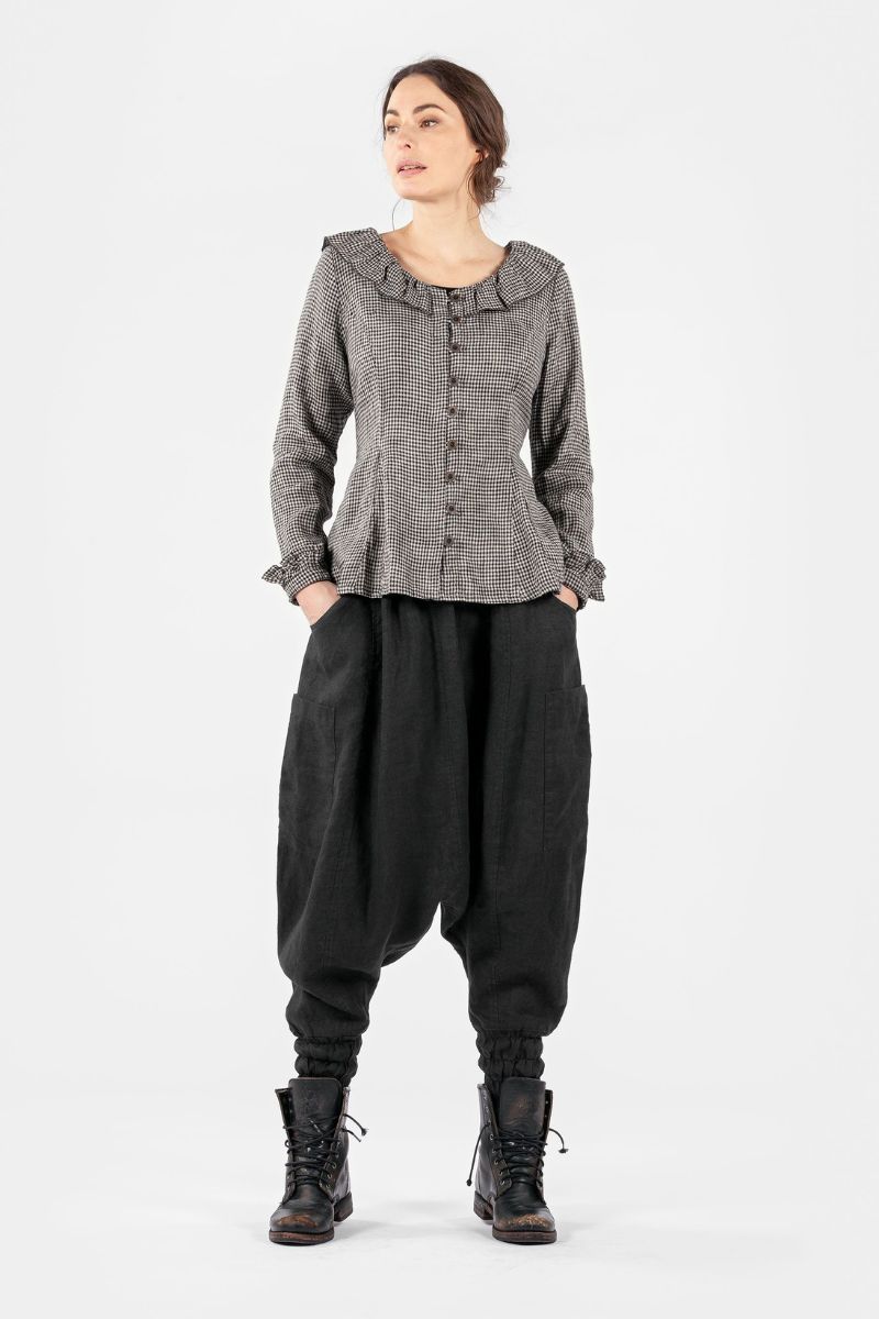 olars ullablouse jass en coloris checkered chez abby maud de face
