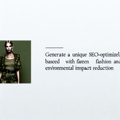 Mode et réduction d'impact environnemental par Abby-Maud