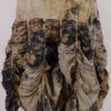 krista larson robe low rouched slip en coloris linen eco print chez abby maud de face volants