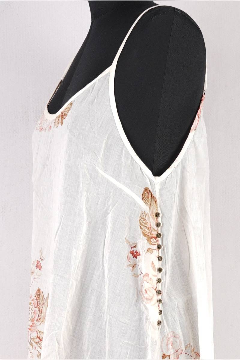 les-ours-robe-lea-fleurs-abby-maud-profil-boutons les ours tunique lea en coloris fleurs chez abby maud de profil en zoom