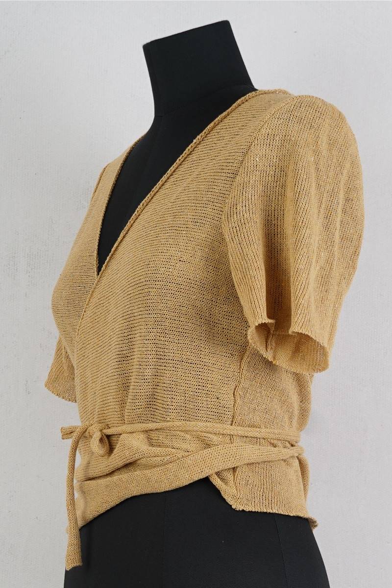 ewa i walla cardigan 44149 aina en coloris hay chez abby maud de profil zoom