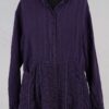 krista larson designs manteau low rouched striped eggplant abby maud face zoom