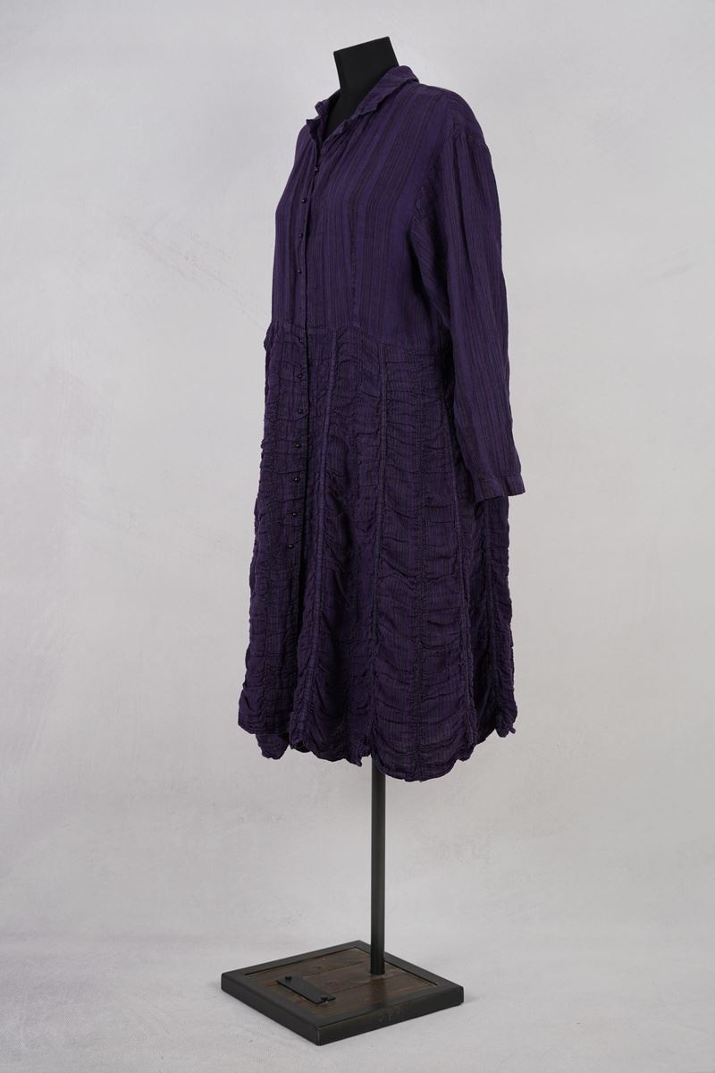 krista larson designs manteau low rouched striped eggplant abby maud profil pied