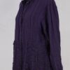 krista larson designs manteau low rouched striped eggplant abby maud profil zoom