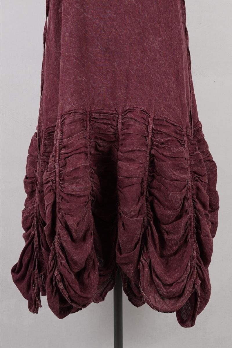 krista larson designs robe low rouched slip garnet enzyme lin abby maud face volants