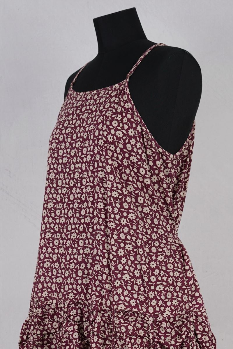 krista larson designs robe low rouched slip merlot floral abby maud profil attache zoom