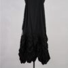 krista larson designs robe low rouched slip black abby maud de dos en pied