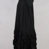 krista larson designs robe low rouched slip black abby maud de profil