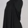 krista larson designs robe low rouched slip black abby maud de profil aattache en zoom