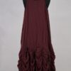 krista larson designs robe low rouched slip merlot de dos