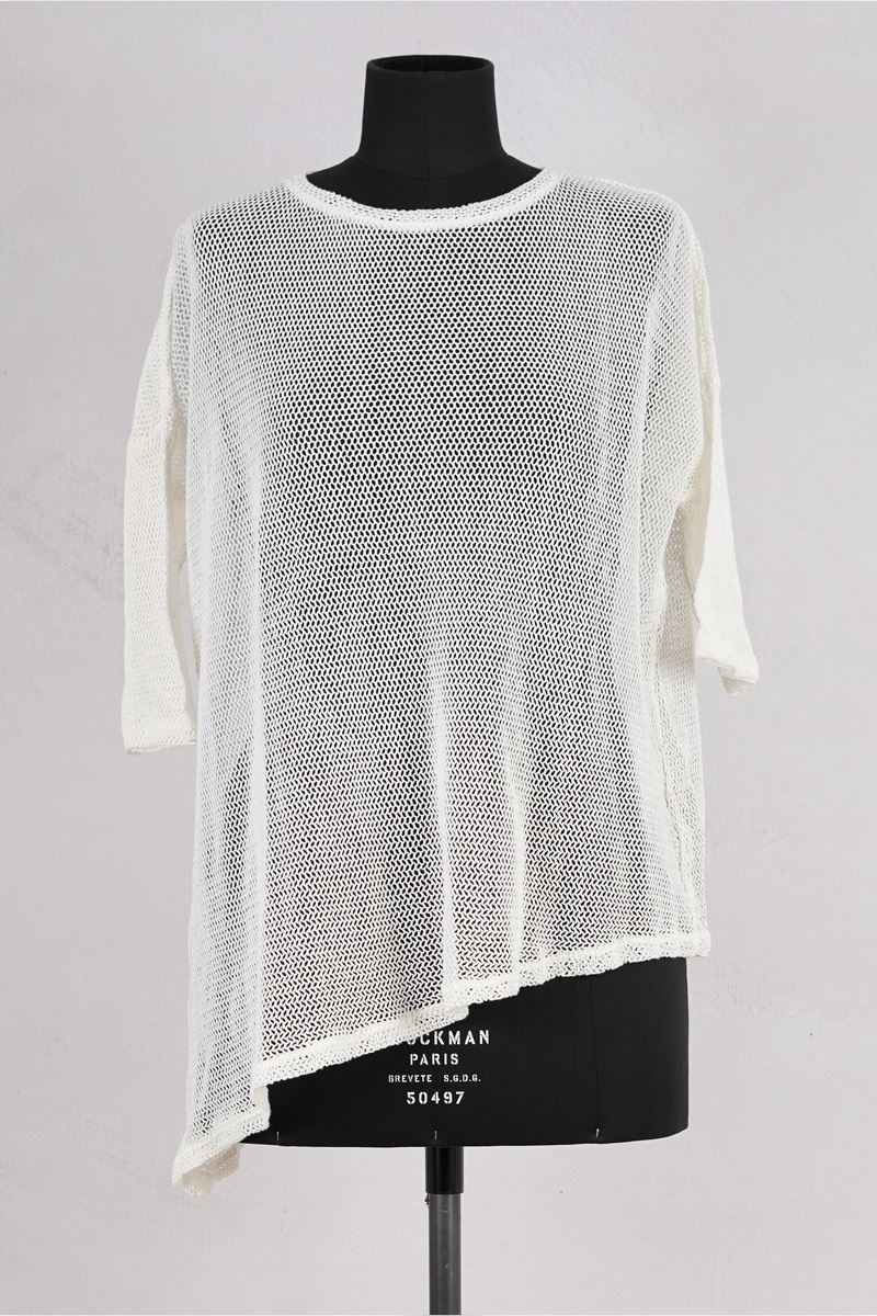 krista larson designs tee shirt long fishnet tee shirt white abby maud face