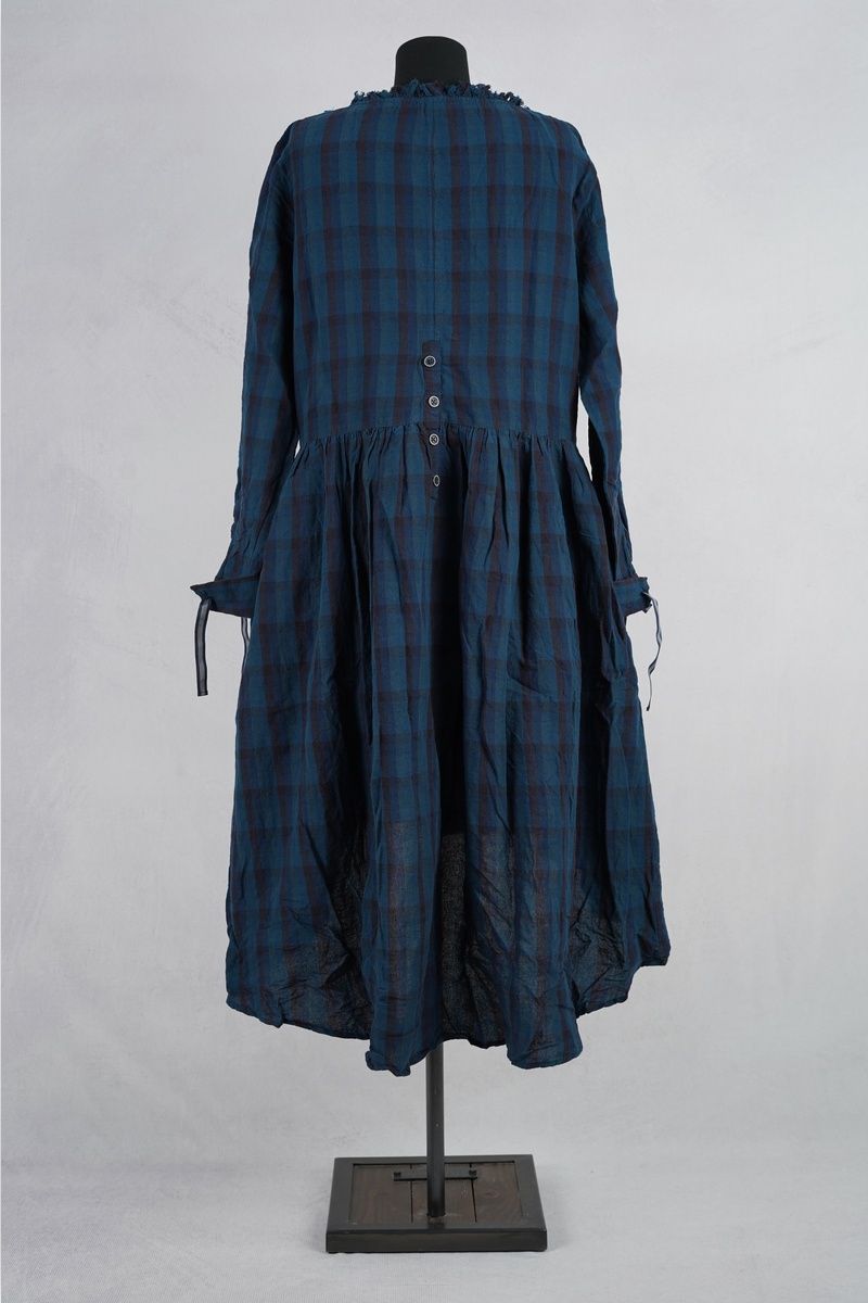 ewa-i-walla-sally-robe-55975-blue-checked-abby-maud-dos-pied ewa i walla sally robe 55975 blue checked abby maud dos pied