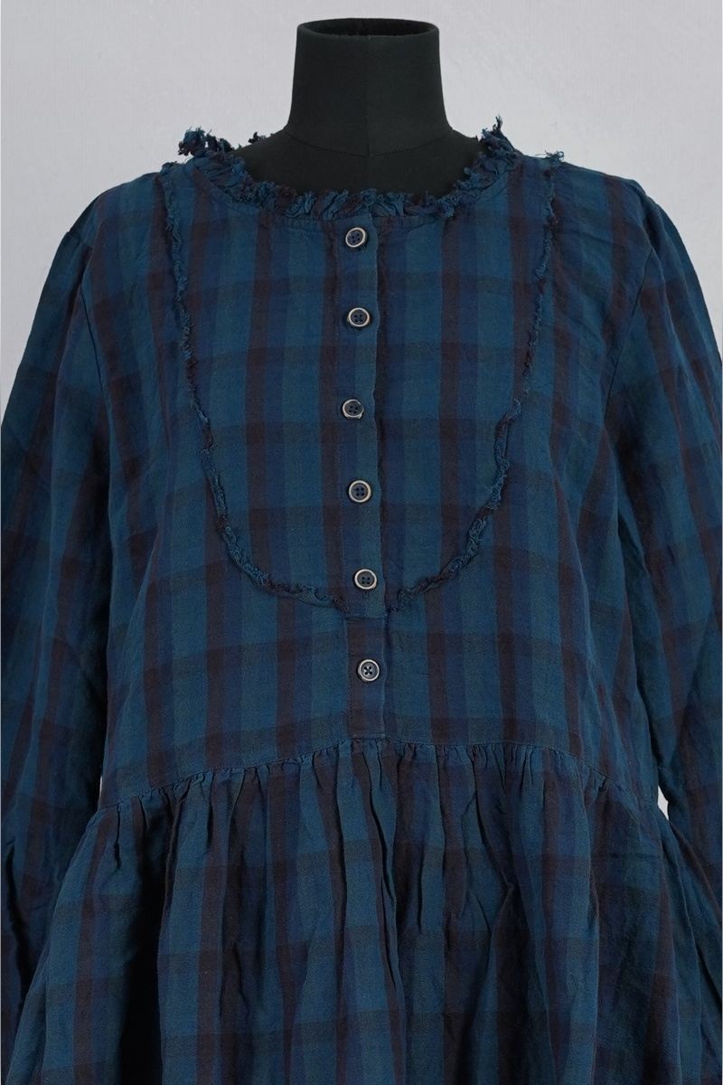 ewa-i-walla-sally-robe-55975-blue-checked-abby-maud-face-plastron ewa i walla sally robe 55975 blue checked abby maud face plastron