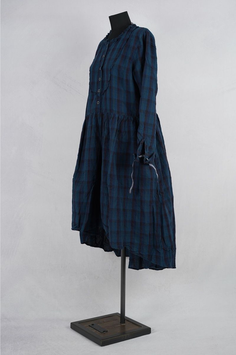 ewa-i-walla-sally-robe-55975-blue-checked-abby-maud-profil-pied ewa i walla sally robe 55975 blue checked abby maud profil pied